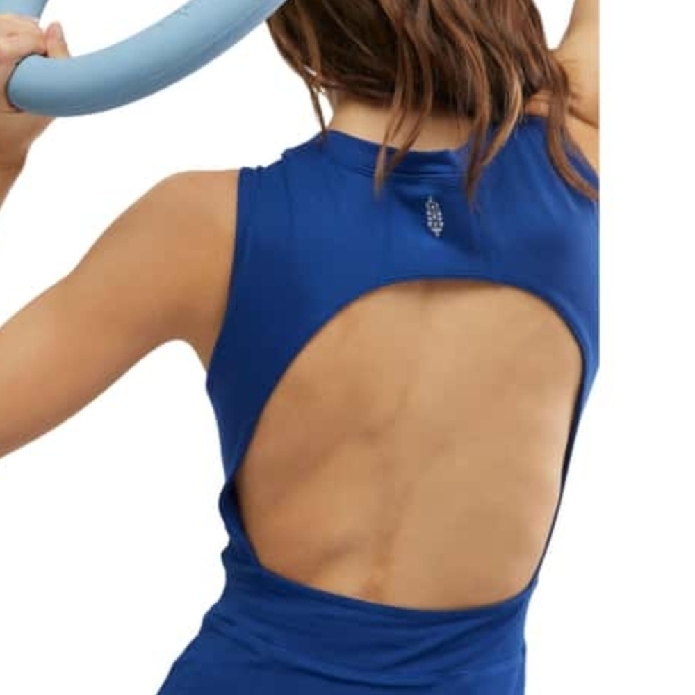 FP Movement Easy Does It Dress Skort Romper ~ Atlantic Blue ~ Large ~ 17.5" P2P - Picture 2 of 9